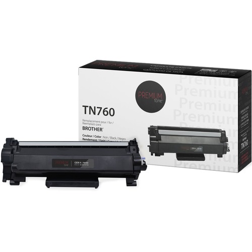 Premium Tone Toner Cartridge - Alternative for Brother TN760 - Black - Laser - 3000 Pages - 1 Each