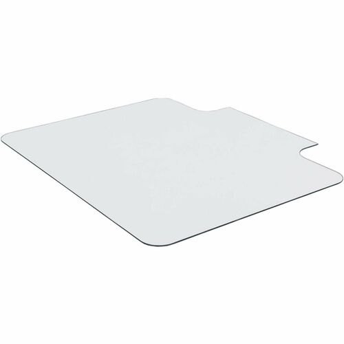 Lorell Tempered Glass Chairmat with Lip - Hardwood Floor, Carpet48" Width x 36" Depth - Lip Size 23" Length x 6" Width - Tempered Glass - Clear - 1Each