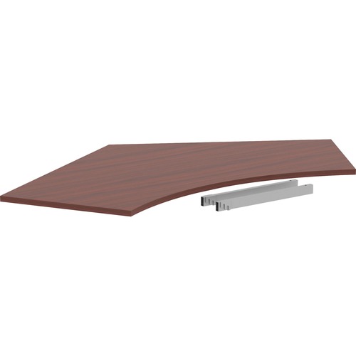 Lorell Relevance Series Curve Worksurface for 120 Workstations - Mahogany Rectangle Top - Contemporary Style - 47.25" Table Top Length x 34.13" Table Top Width x 1" Table Top ThicknessAssembly Required - 1 Each