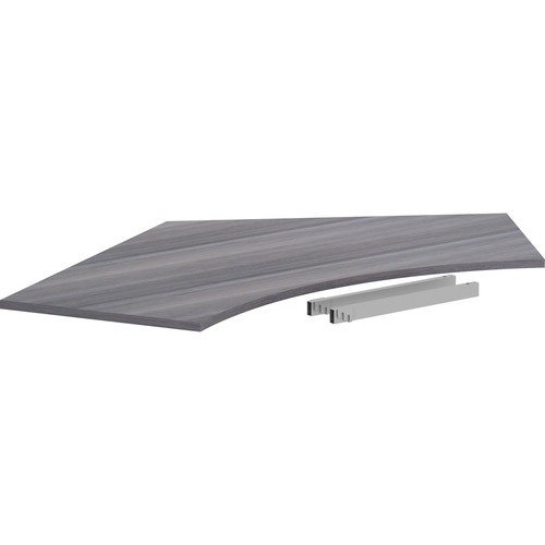 Lorell Relevance Series Curve Worksurface for 120 Workstations - Weathered Charcoal Laminate Rectangle Top - Contemporary Style - 47.25" Table Top Length x 34.13" Table Top Width x 1" Table Top ThicknessAssembly Required - 1 Each