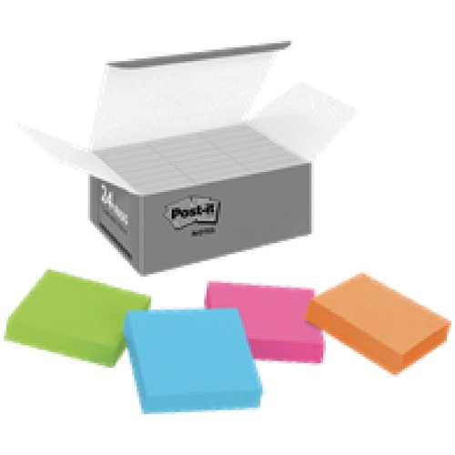 Post-it® Super Sticky Notes - Energy Boost Color Collection - 2" x 2" - Square - 90 Sheets per Pad - Multicolor - Paper - Super Sticky, Adhesive, Recyclable, Residue-free - 1620 / Pack