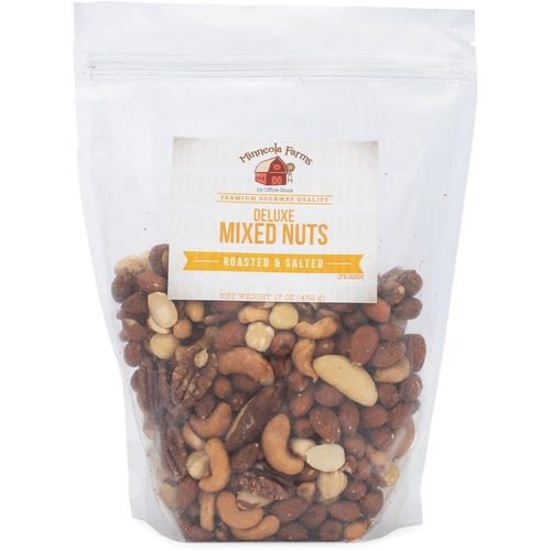 Office Snax Deluxe Mixed Nuts - Resealable Bag, Trans Fat Free ...