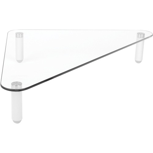 Kantek Glass Top Corner Monitor Riser - 40 lb Load Capacity - 3.3" Height x 19.7" Width - Clear