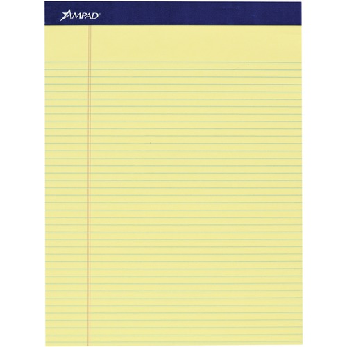 Ampad Legal Ruled Writing Pad - 100 Sheets - Legal Ruled - 1" x 8.5" x 11.8" - Smooth Surface, Perforated, Sturdy Back - 4 / Pack
