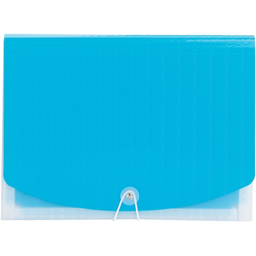 Smead Letter Expanding File - 8 1/2" x 11" - 12 Pocket(s) - 12 Divider(s) - Teal, Clear - 1 Each