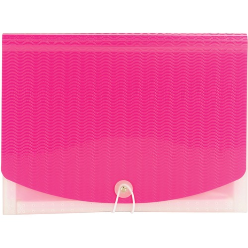 Smead Letter Expanding File - 8 1/2" x 11" - 12 Pocket(s) - 12 Divider(s) - Pink, Clear - 1 Each