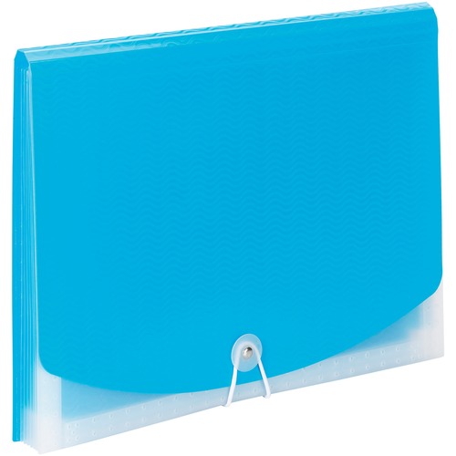 Smead Letter Expanding File - 8 1/2" x 11" - 7 Pocket(s) - 6 Divider(s) - Teal, Clear - 1 Each