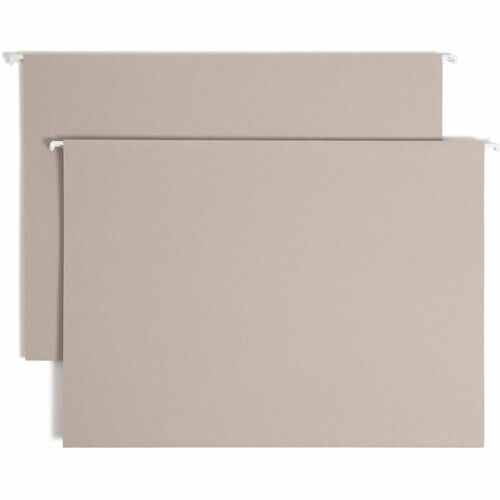 Smead TUFF 1/3 Tab Cut Legal Recycled Hanging Folder - 8 1/2" x 14" - 3" Expansion - Top Tab Location - Assorted Position Tab Position - Steel Gray - 10% Recycled - 18 / Box