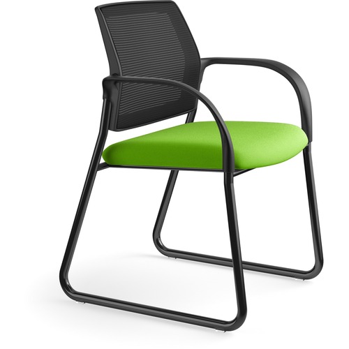 HON Ignition Sled Base Guest Chair Slate Steel Frame Frost Fabric