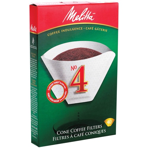 Melitta Paper Filter - #4 Cup(s) Cone - 40 / Box - White = MLA62454