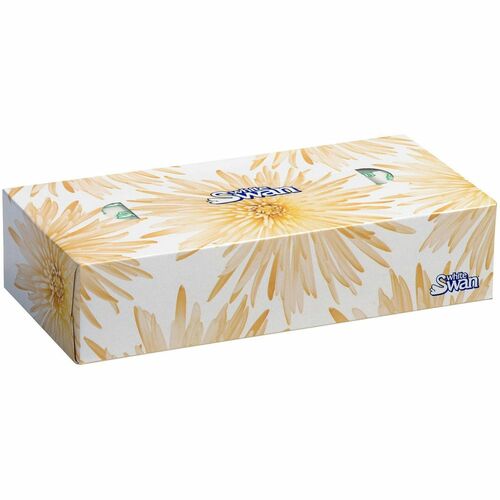 White Swan Facial Tissue - 2 Ply - 7.40" (187.96 mm) Width x 8.20" (208.28 mm) Length - 100 Sheets - WhiteBox - 100 / Box