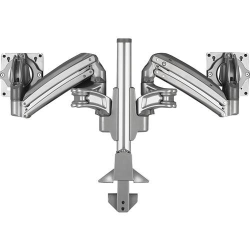 Lorell Desk Mount for Monitor - Gray - Height Adjustable - 2 Display(s) Supported - 32" Screen Support - 50 lb Load Capacity - 75 x 75, 100 x 100 - 1 Each