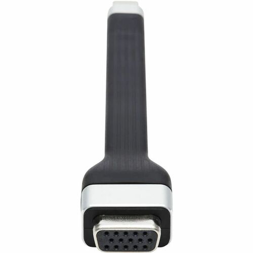 Tripp Lite USB-C to VGA Flat Adapter Cable (M/F) 1080p 60 Hz Thunderbolt 3 Compatible Black 5 in. (12.7 cm) - 5" USB-C/VGA Video Cable for Video Device, Monitor, MacBook Pro, Notebook, Tablet, Smartphone, PC, Digital Signage Player, Chromebook - First End