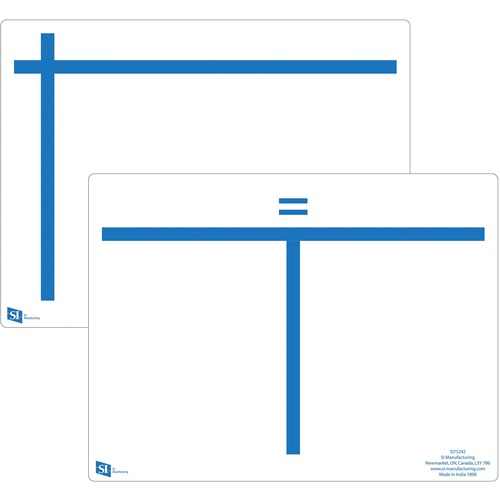 SI Manufacturing Algebra Pieces Write n Wipe Boards - 12" (1 ft) Width x 9" (0.8 ft) Height - Plastic Surface - Rectangle - 10 / Set - Combination Bulletin/Dry-Erase Boards - SIM75242