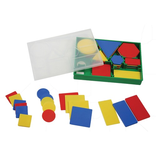 SI Manufacturing Attribute Blocks Desk Set - Skill Learning: Shape, Color, Problem Solving, Size Differentiation, Fraction - 60 Pieces