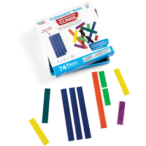 hand2mind Cuisenaire Rods Demonstration Clings - Skill Learning: Mathematics, Visual, Exploration - 5-13 Year - 74 Pieces - Orange, Blue, Brown, Black, Green, Dark Green, Yellow, Purple, Light Green, Red, White