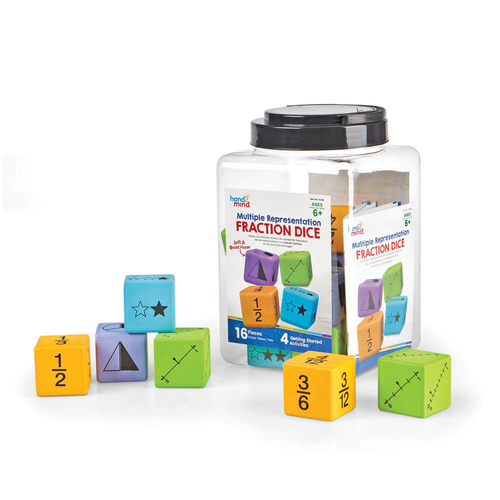hand2mind Multiple Representation Fraction Dice - Skill Learning: Fraction, Area - 8-13 Year - Assorted - Creative Learning - HDM91268