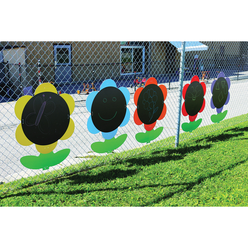 SI Manufacturing Outdoor Giant Chalkboard Flowers -Set of 5 - 31.5" (2.6 ft) Width x 39.3" (3.3 ft) Height - Rectangle - 5 / Set - Outdoor Play - SIM96600
