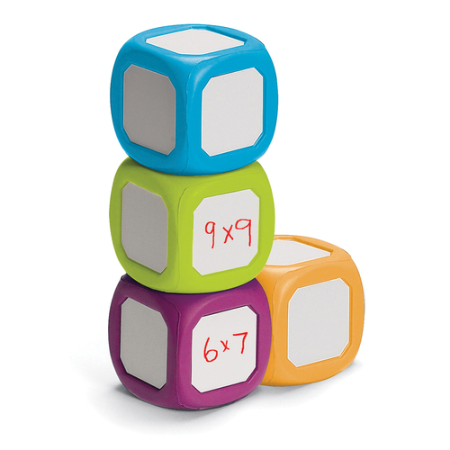 hand2mind Small Write-On/Wipe-Off Dice - Skill Learning: Letter, Number, Operation - 5-11 Year - Assorted