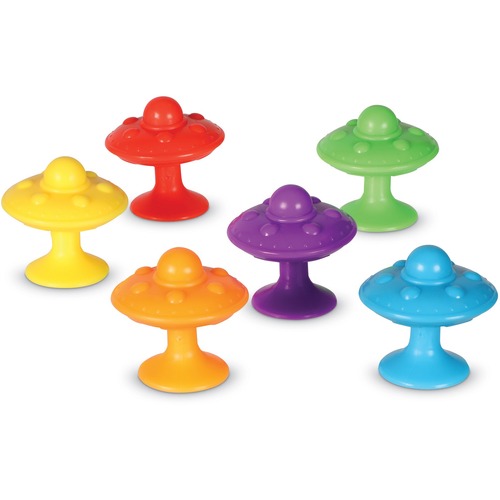 Learning Resources Super Suction Space Saucers - Skill Learning: Fine Motor, Counting, Sorting, Patterning - Assorted