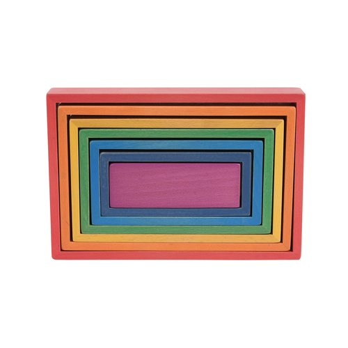 Learning Advantage TickiT Rainbow Architect Rectangles - Skill Learning: Building, Motor Skills, Construction, Language, Imagination, Shape, Space, Sorting, Patterning, Sequencing, Creativity - 1 Year & Up - Natural