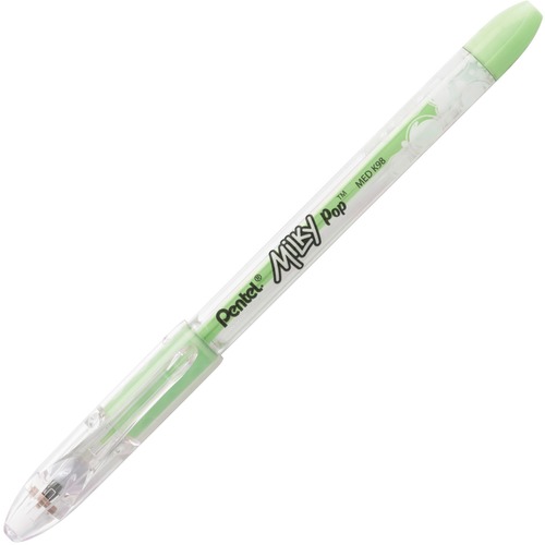 Pentel Arts Milky Pop Rollerball Pen - Medium Pen Point - 0.8 mm Pen Point Size - Pastel Green Gel-based Ink - Metal Tip - 1 Each - Rollerball Pens - PENK98LK