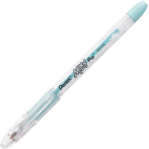 Pentel Arts Milky Pop Rollerball Pen - Medium Pen Point - 0.8 mm Pen Point Size - Pastel Sky Blue Gel-based Ink - Metal Tip - 1 Each