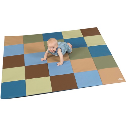 Children's Factory Woodland Patchwork Crawly Mat - Kids Room - 57" (1447.80 mm) Length x 57" (1447.80 mm) Width x 1" (25.40 mm) Thickness - Square - Assorted