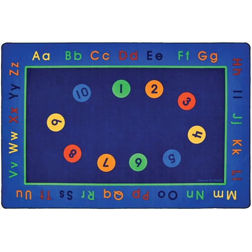 Carpets for Kids Basic Concepts Literacy Rug - 96" (2438.40 mm) Length x 12 ft (3657.60 mm) Width - Rectangle - Yarn