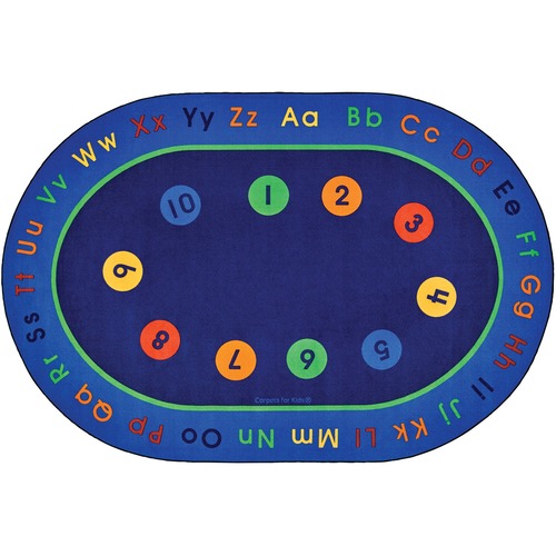 Carpets for Kids Basic Concepts Literacy Rug - 81" (2057.40 mm) Length x 113" (2870.20 mm) Width - Oval - Yarn - Rugs - CPT8506