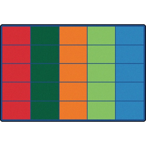 Carpets for Kids Colourful Rows Seating Rug - 72" (1828.80 mm) Length x 108" (2743.20 mm) Width - Rectangle - Yarn - Rugs - CPT4025