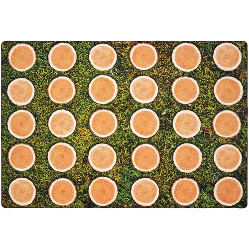 Carpets for Kids Tree Rounds Seating Rug - 96" (2438.40 mm) Length x 12 ft (3657.60 mm) Width - Rectangle - Yarn - Rugs - CPT60818
