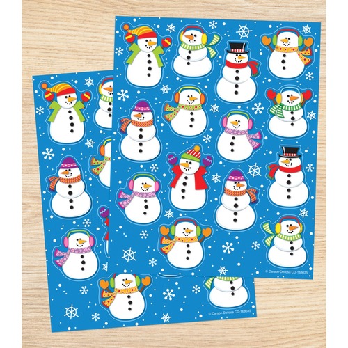 Carson Dellosa Education Snowmen Shape Stickers - Holiday, Winter Theme/Subject - Snowmen - Acid-free, Lignin-free - 84 / Pack