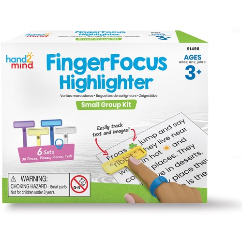 hand2mind FingerFocus Highlighter Small Group Set - Theme/Subject: Learning - Skill Learning: Reading - 4-13 Year - 6 Set - Creative Learning - HDM91496