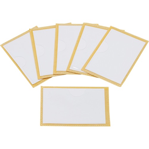 Storex Label Pockets with Adhesive Backing, 2 x 3 Inches, 6-Pack - Support 2" (50.80 mm) x 3" (76.20 mm) Media - 30 mil (0.76 mm) x 2.63" (66.68 mm) x 3.25" (82.55 mm) - 6 / Pack - Clear - Label Holders - STX70100