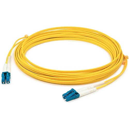 AddOn 50m LC (Male) to LC (Male) Yellow OM1 Duplex Plenum-Rated Fiber Patch Cable - 164 ft Fiber Optic Network Cable for Transceiver, Network Device - First End: 2 x LC Network - Male - Second End: 2 x LC Network - Male - 10 Gbit/s - Patch Cable - Plenum 