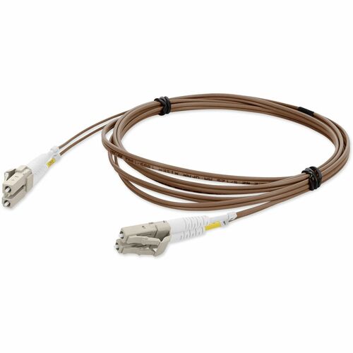 AddOn 1m LC (Male) to LC (Male) Brown OM1 Duplex PVC Fiber Patch Cable - 3.3 ft Fiber Optic Network Cable for Patch Panel, Hub, Switch, Media Converter, Router, Transceiver, Network Device - First End: 2 x LC Network - Male - Second End: 2 x LC Network - 
