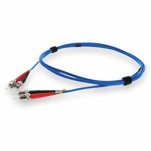 AddOn 3m ST (Male) to ST (Male) Blue OM1 Duplex Plenum-Rated Fiber Patch Cable - 9.8 ft Fiber Optic Network Cable for Transceiver, Network Device - First End: 2 x ST Network - Male - Second End: 2 x ST Network - Male - 10 Gbit/s - Patch Cable - Plenum - 6