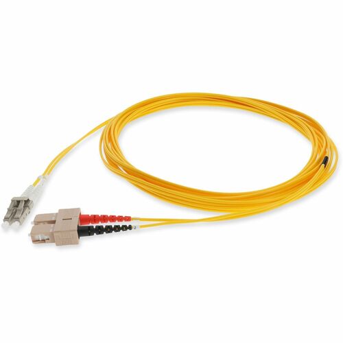 AddOn 3m LC (Male) to SC (Male) Yellow OM1 Duplex Fiber OFNR (Riser-Rated) Patch Cable - 9.8 ft Fiber Optic Network Cable for Transceiver, Network Device - First End: 2 x LC Network - Male - Second End: 2 x SC Network - Male - 10 Gbit/s - Patch Cable - Ri