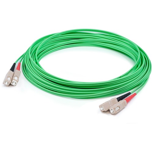 AddOn 70m SC (Male) to SC (Male) Green OM1 Duplex Fiber OFNR (Riser-Rated) Patch Cable - 229.7 ft Fiber Optic Network Cable for Transceiver, Network Device - First End: 2 x SC Network - Male - Second End: 2 x SC Network - Male - 10 Gbit/s - Patch Cable - 