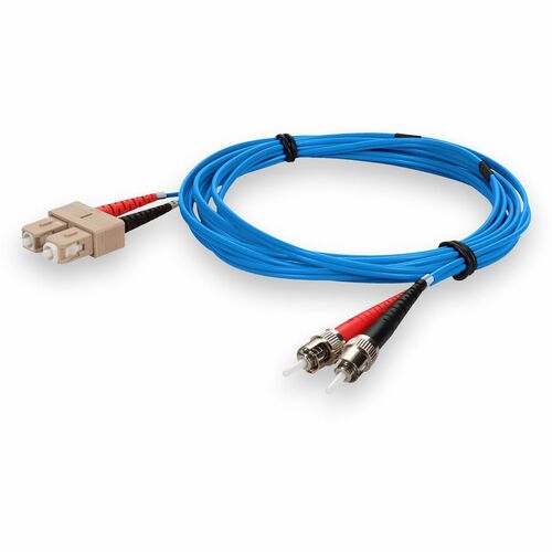 AddOn 3m SC (Male) to ST (Male) Blue OM1 Duplex PVC Fiber Patch Cable - 9.8 ft Fiber Optic Network Cable for Patch Panel, Hub, Switch, Media Converter, Router, Transceiver, Network Device - First End: 2 x SC Network - Male - Second End: 2 x ST Network - M