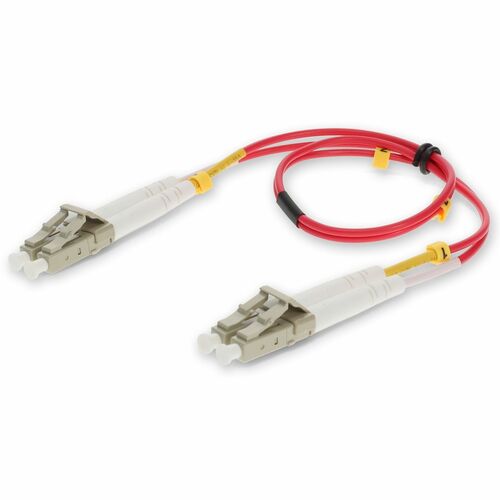 AddOn 5m LC (Male) to LC (Male) Red OM3 Duplex Plenum-Rated Fiber Patch Cable - 16.4 ft Fiber Optic Network Cable for Transceiver, Network Device - First End: 2 x LC Network - Male - Second End: 2 x LC Network - Male - 10 Gbit/s - Patch Cable - Plenum, OF