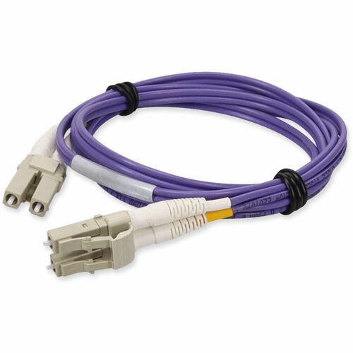 AddOn Fiber Optic Duplex Patch Network Cable - 32.8 ft Fiber Optic Network Cable for Transceiver, Network Device - First End: 2 x LC Network - Male - Second End: 2 x LC Network - Male - 10 Gbit/s - Patch Cable - OFNR - 62.5/125 µm - Purple - 1