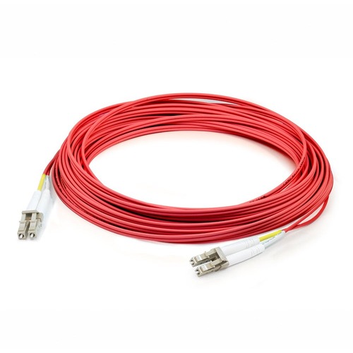 AddOn 15m LC (Male) to LC (Male) Red OM2 Duplex Plenum-Rated Fiber Patch Cable - 49.2 ft Fiber Optic Network Cable for Network Device - First End: 2 x LC Network - Male - Second End: 2 x LC Network - Male - 10 Gbit/s - Patch Cable - Plenum - 50/125 &micro