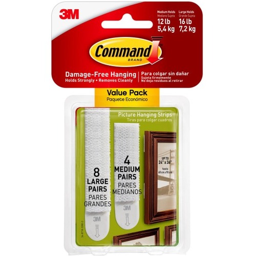 Command Hanging Strip - 2" Width - for Pictures, Decoration, Mirror - White