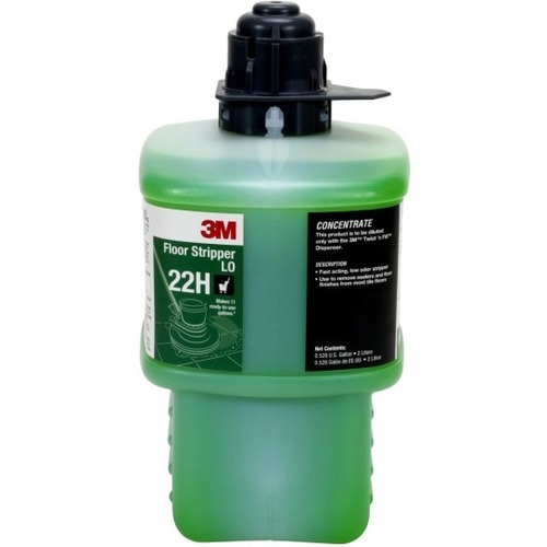 3M 22H Floor Stripper LO Concentrate, 2 Liters - Concentrate - 67.6 fl oz (2.1 quart) - 1 Each - Low Foaming, Unscented - Green