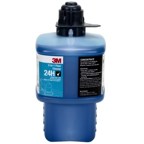 3M 24H 3-In-1 Floor Cleaner Concentrate, 2 Liters - Concentrate - 67.6 fl oz (2.1 quart) - Fresh Scent - 1 Each - Low Foaming, pH Neutral, Rinse-free - Blue