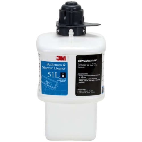 3M 51L Bathroom And Shower Cleaner Concentrate, 2 Liters - Ready-To-Use/Concentrate - 67.6 fl oz (2.1 quart) - Fresh Scent - 1 Each - White