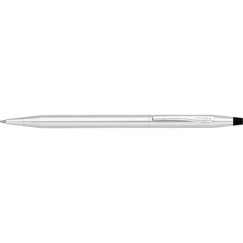 Cross Classic Century Lustrous Chrome Ballpoint Pen - Medium Pen Point - 1 mm Pen Point Size - Refillable - Black - Lustrous Chrome Barrel - 1 Each