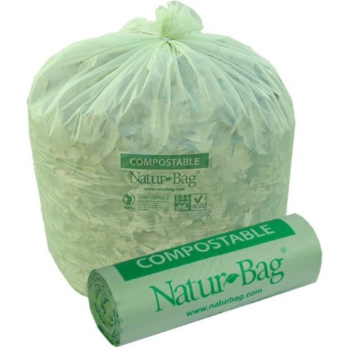 StalkMarket Trash Bag - 33 gal Capacity - 33" Width x 0.80 mil (20 Micron) Thickness - High Density - Green - Natural Fiber - Food Waste - 200 / Box